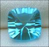 TOPAZ, SWISS BLUE CONCAVE CUT - 8 x 8 mm. cushion (All uses; R)